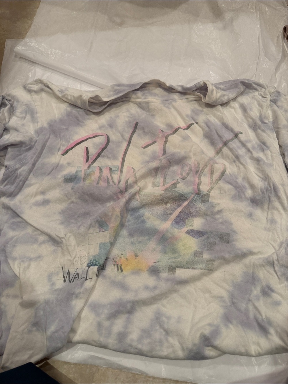 American Eagle Outfitters Pastel Tie-Dye Graphic Tee - White, Lavender, Pink